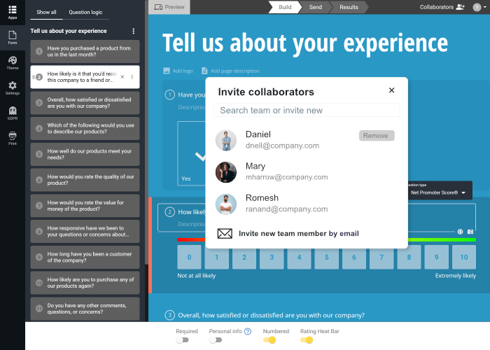 Collaboration On Surveys With Your Team Members