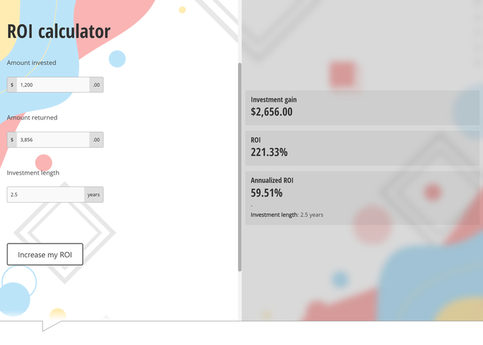 ROI Website Calculator